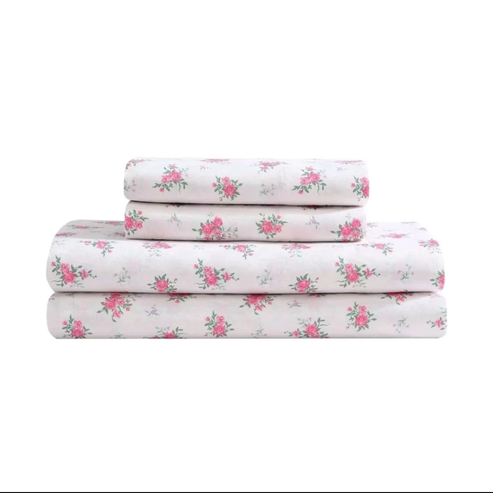 8pc Betseyville by Betsey Johnson Queen Bow Striped Bed Set Bright Pink